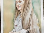 Quadro Donna di orgosolo. Dipinto olio su tela dell'artista Pinucciu. Mediajob.eu