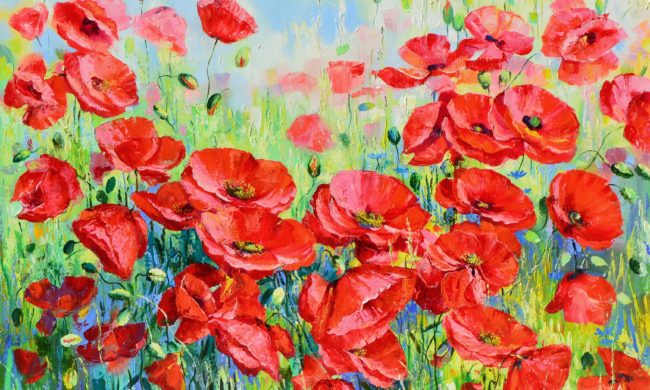 A poppy field, Oil on Canvas