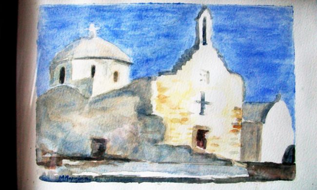 Chiesa a Paros. Acquerelli.