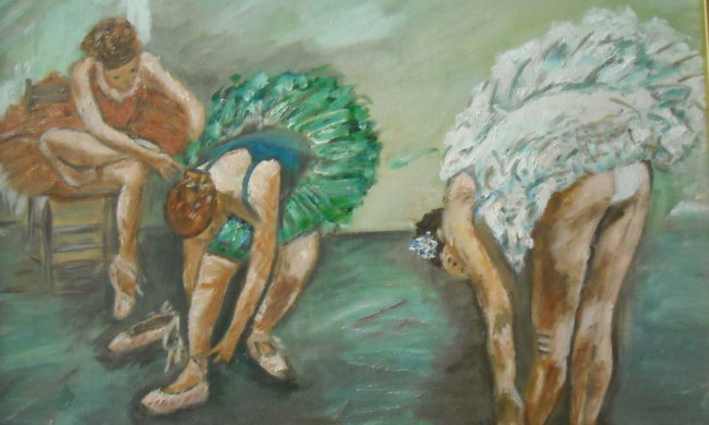 Ballerina. Dipinto quadro olio su tela. Artista Pinamaria Polcari.